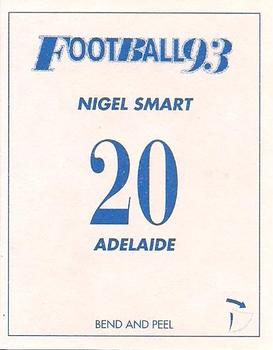1993 Select AFL Stickers #20 Nigel Smart Back